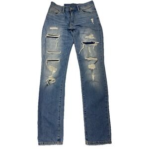 H &M Skinny Jeans 29 X 30  Blue Distressed